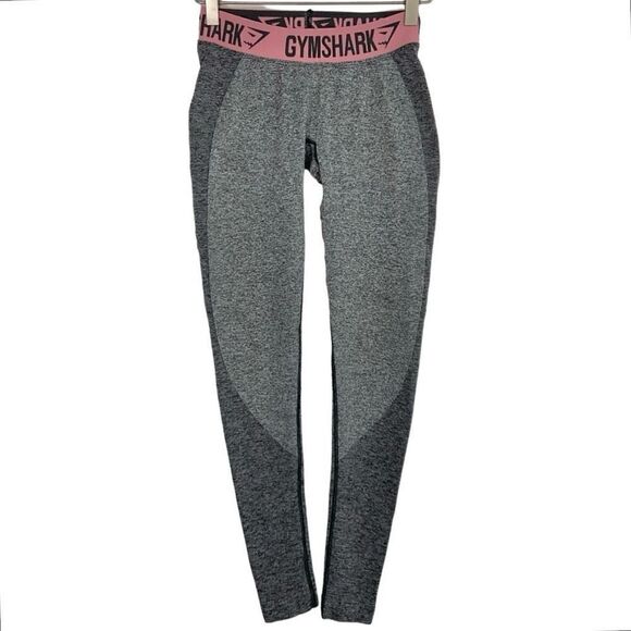 Gymshark Gray Marl Pink Flex Seamless Leggings XS - Picture 1 of 4